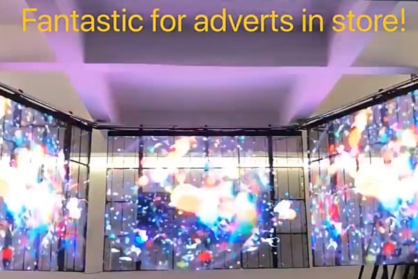 صفحه نمایش LED شفاف درون سالن، دیوار LED شفاف