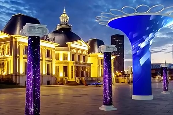 اسکرین LED استوانه‌ای بیرونی، نمایشگر LED بیرونی