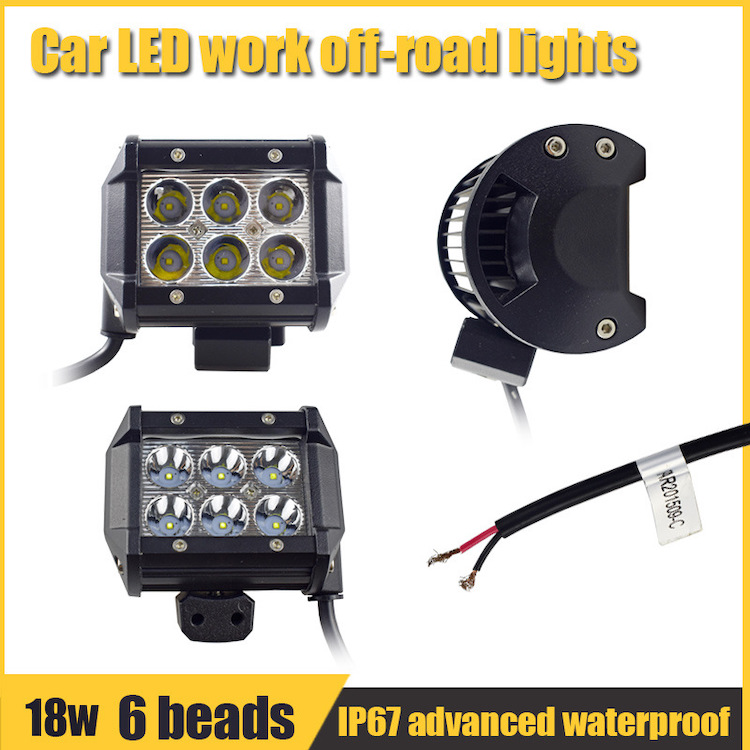 LYAF 18W 6LED IP67 High Brightness Lights Good Heat Dissipation Car LED Work Off Road Light Bar factory