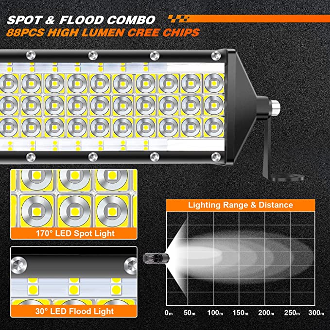 LYAF 12Inch LED Light Bar 255W IP67 Waterproof Five Rows Spot Flood Combo Beam LED Fog Light Bar for Truck ATV UTV SUV supplier