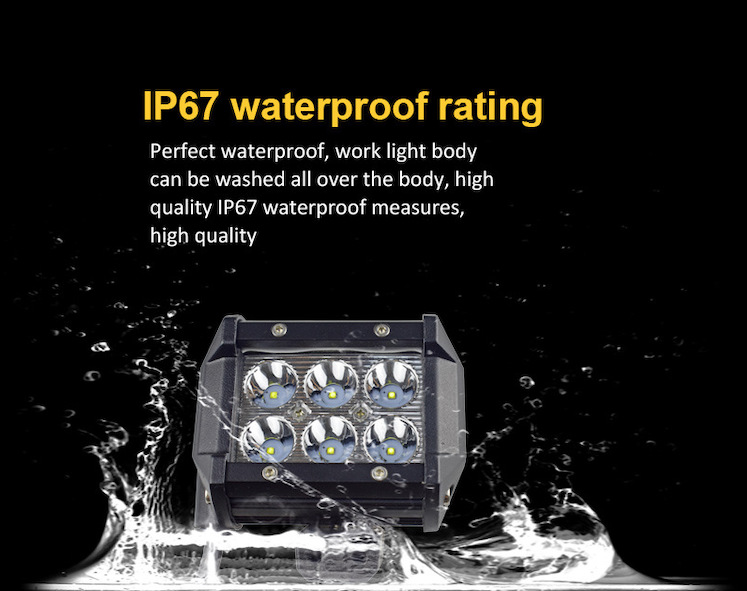 LYAF 18W 6LED IP67 High Brightness Lights Good Heat Dissipation Car LED Work Off Road Light Bar supplier