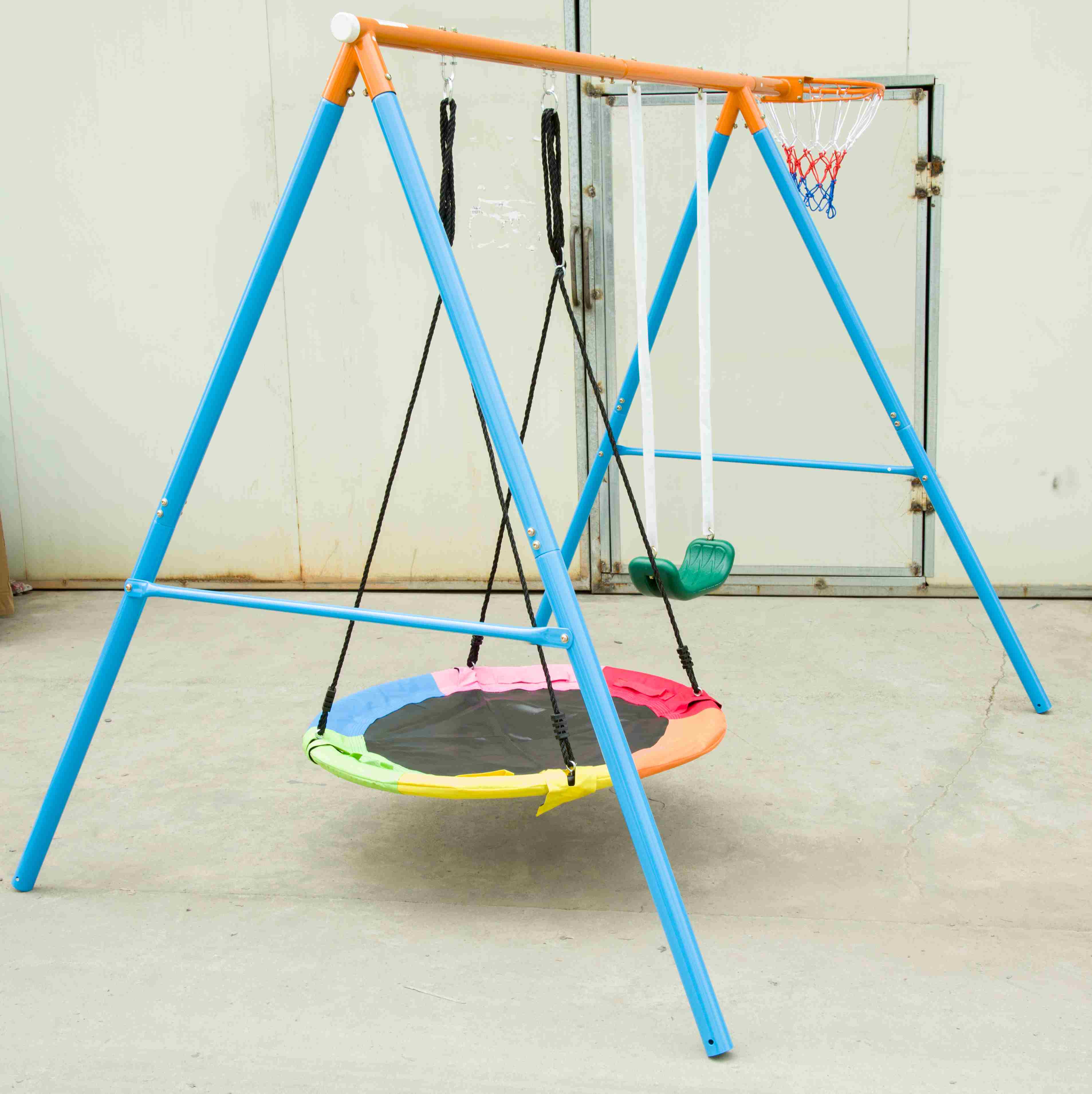 Swing Set for Backyard, 500lbs Swing Set with Heavy-Duty A-Frame Metal Outdoor Swing Stand, Tree Swing Saucer manufacture