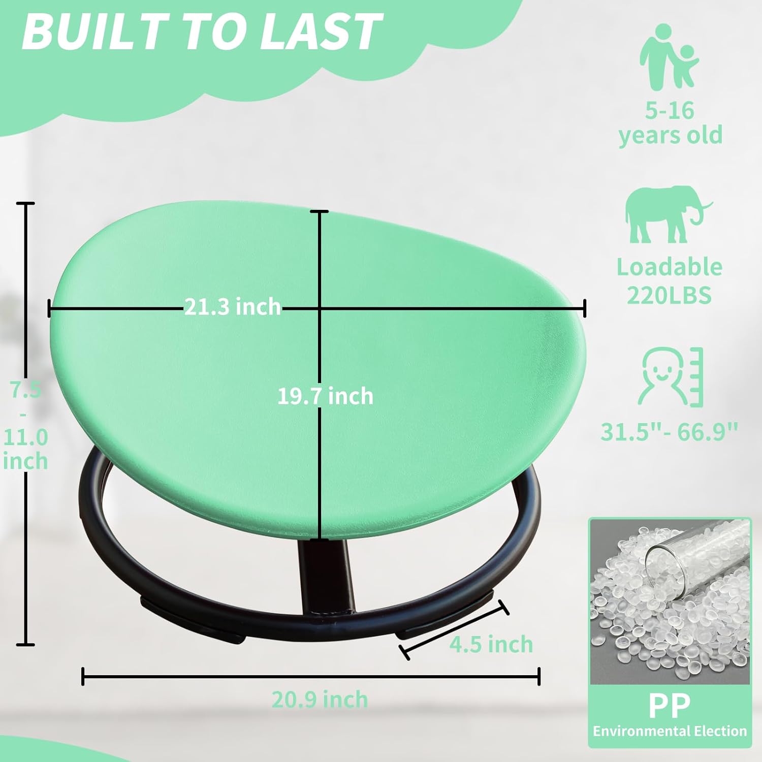 IUNNDS Sensory Chair for Kids Toddler Swivel Activity Seat Spinning Toy for Preschool Daycare Family Baby Toy manufacture