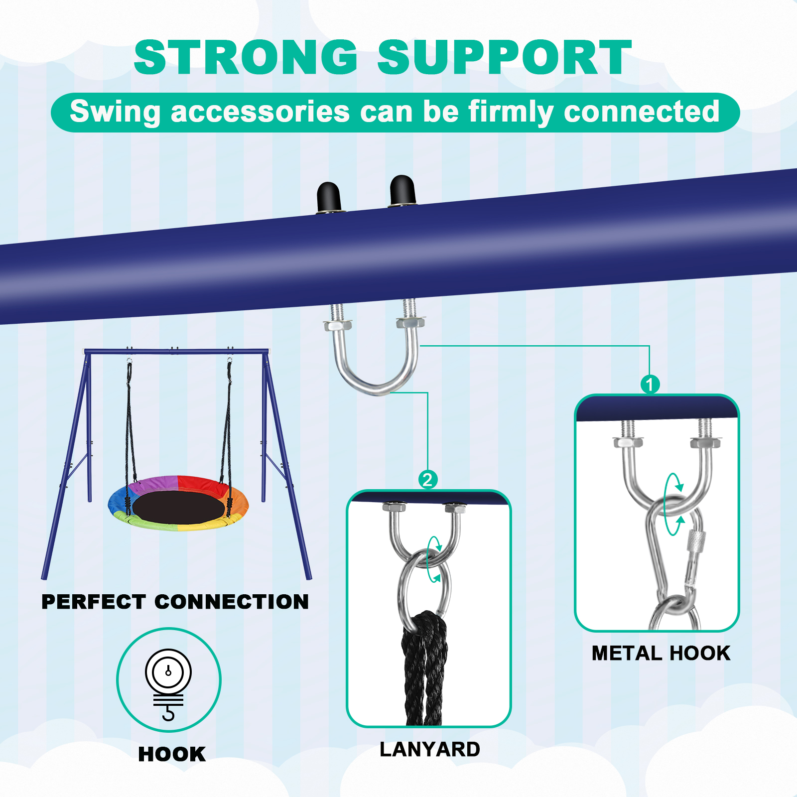 IUNNDS Metal Swing New Hot Sale Metal Material Garden Swing supplier