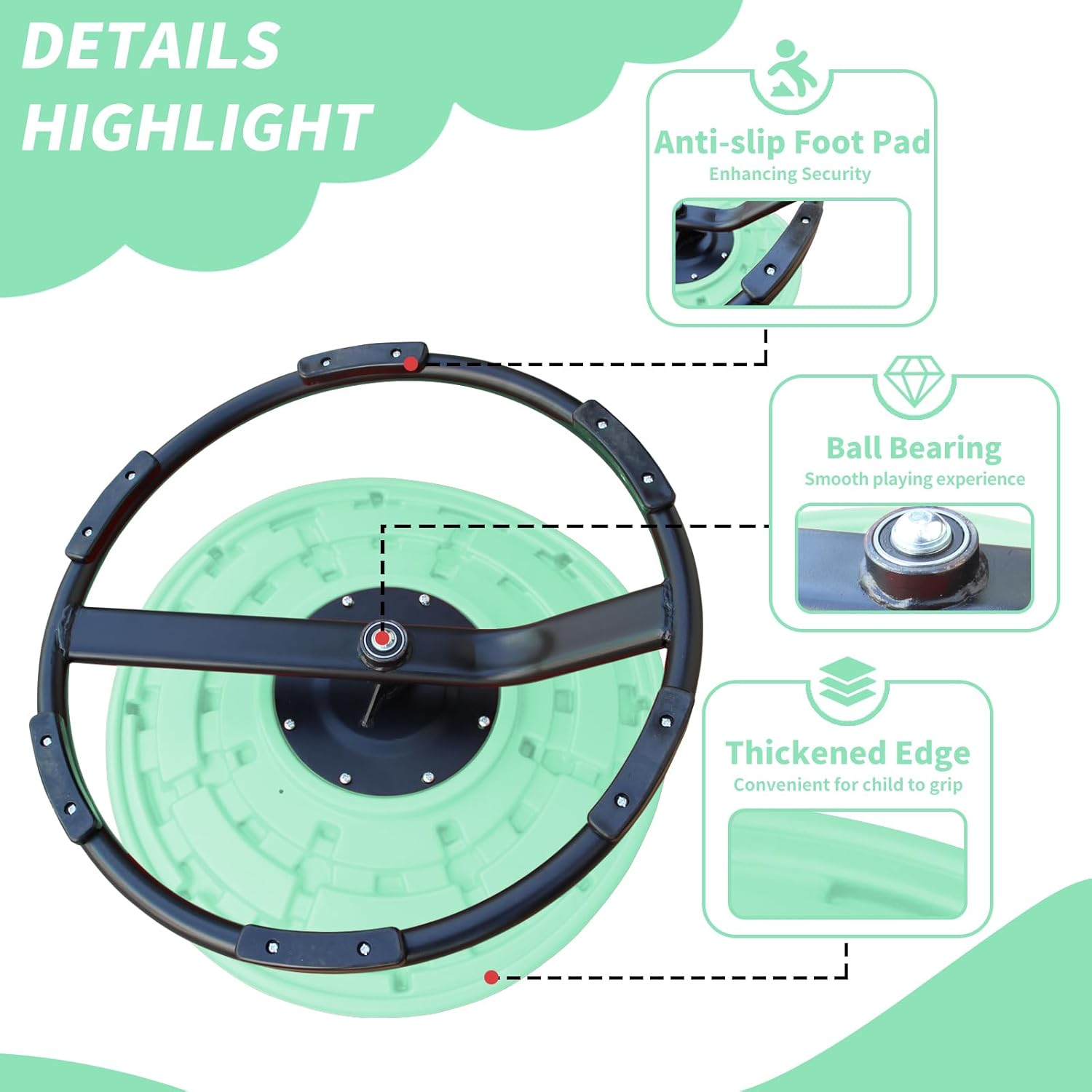 IUNNDS Sensory Chair for Kids Toddler Swivel Activity Seat Spinning Toy for Preschool Daycare Family Baby Toy details
