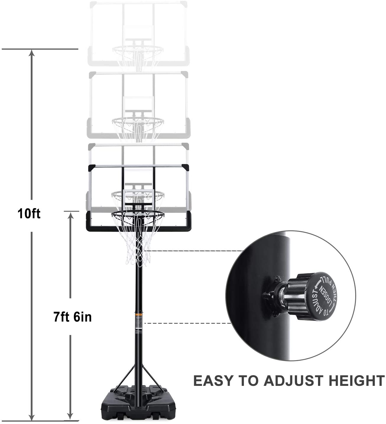 IUNNDS Swimming Pool Basketball Hoops Stand Waterproof Adjustable Swimming Pool Basketball Hoop details