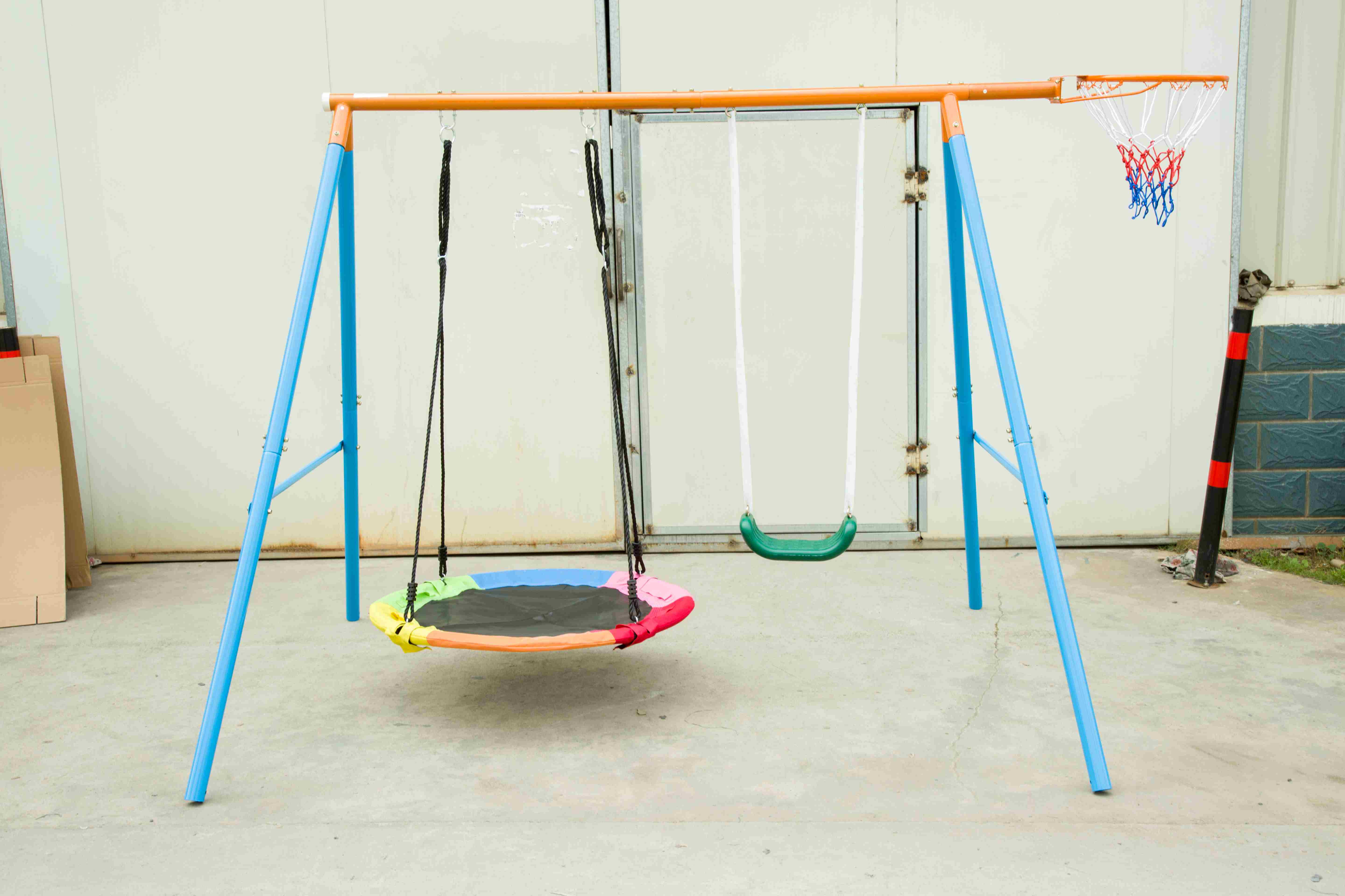 Swing Set for Backyard, 500lbs Swing Set with Heavy-Duty A-Frame Metal Outdoor Swing Stand, Tree Swing Saucer factory