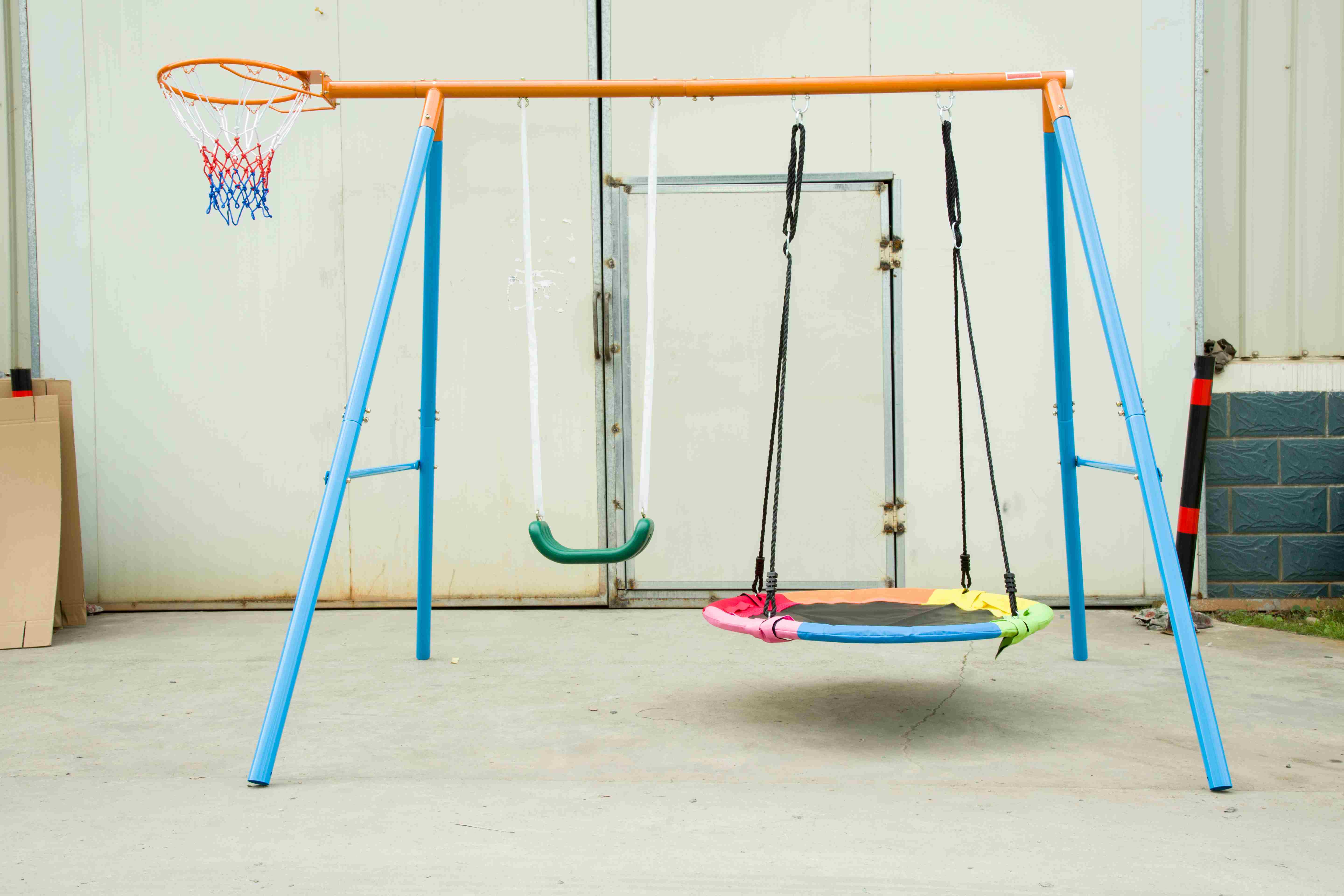 Swing Set for Backyard, 500lbs Swing Set with Heavy-Duty A-Frame Metal Outdoor Swing Stand, Tree Swing Saucer factory