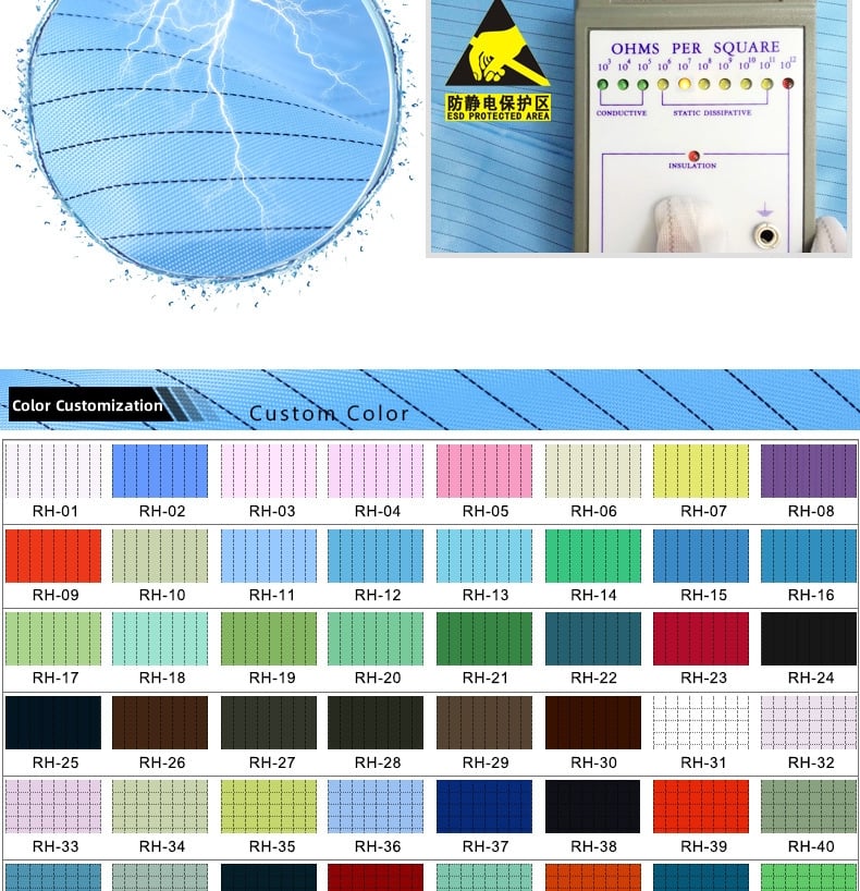 ESD Smock Cleanroom Clothing Antistatic Workwear Lab Esd Jacket supplier