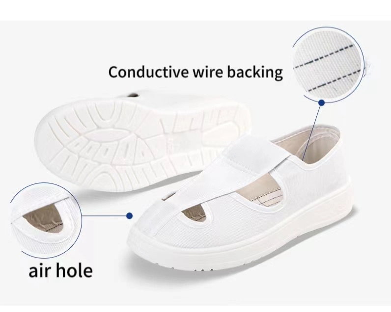 China Wholesales Industry Use Canvas Sole Cleanroom ESD Safe Shoes factory