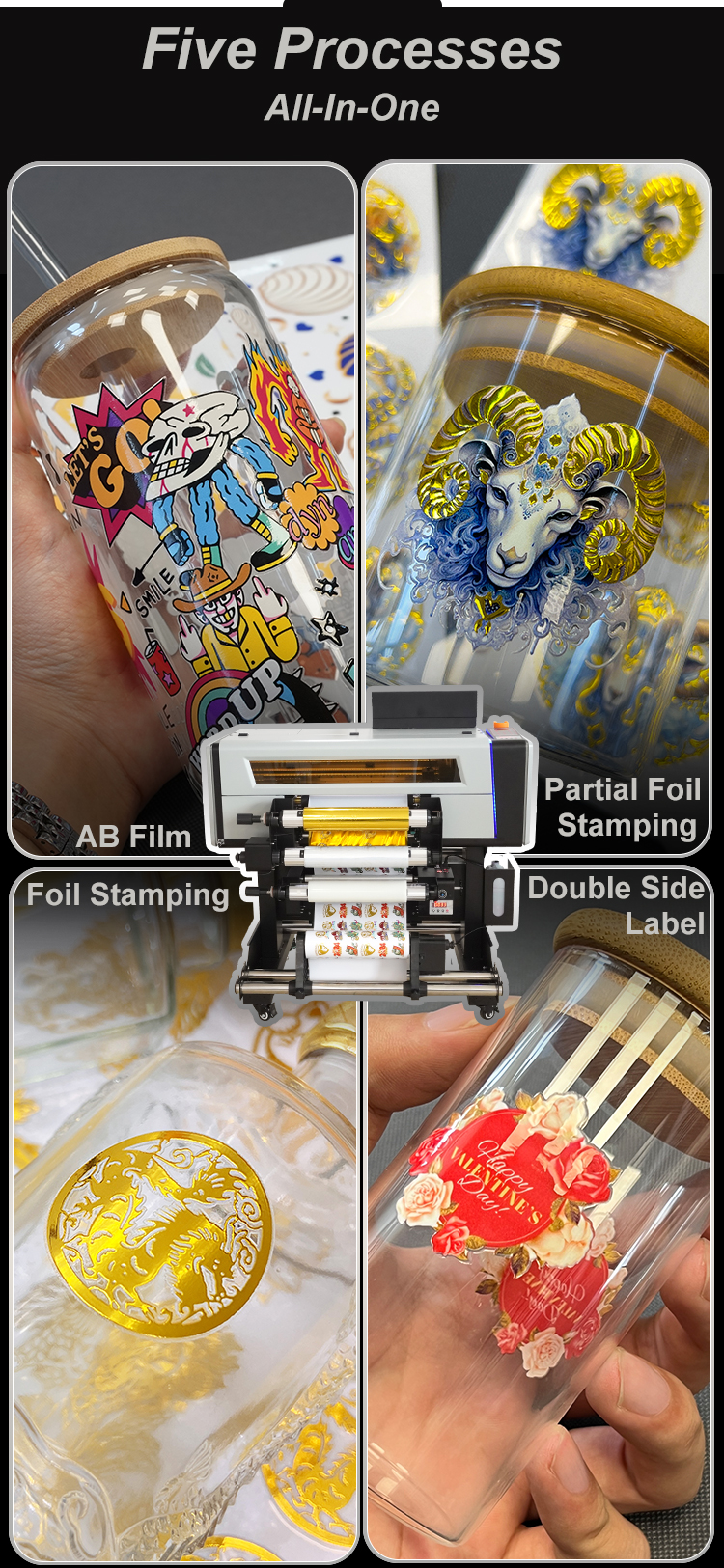 Automatic 40cm UV DTF Printer for Phone Cases Acrylic Souvenirs Pens AB Films A2-New Condition UV Ink factory