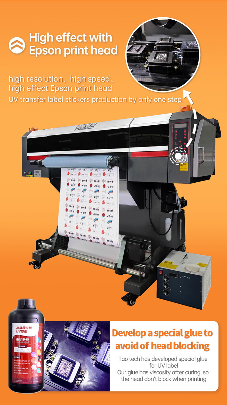 60cm 24inch UV Printer DTF Equipped With Four Epson Printing Heads Used for Various Packaging Labels UVDTF Stickers factory