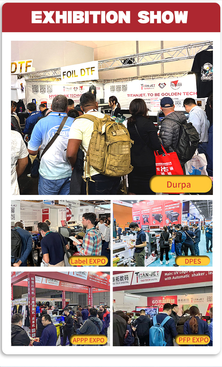 Titanjet New UV DTF With Double Laminating Machine Roll to Roll Golden Silver Cold Stamp Sign Sticker Glossy UV Inkjet Printer manufacture