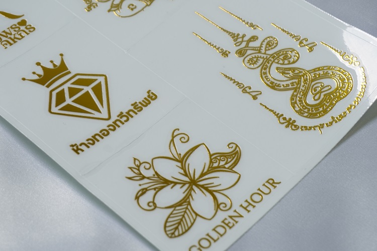 Custom Printing Logo Label Luminous Golden Sticker Vinyl Adhesive Waterproof Stickers Custom Fluorescent Sticker supplier