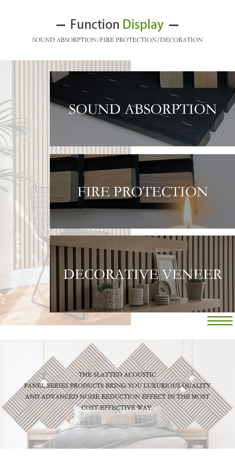 Vunir Customized Modern Office Acoustic Wooden Slat Wall Panels Soundproofing MDF PET Board for Studio Sound Absorption factory