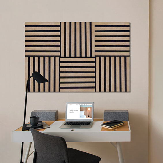 Colorful Acoustic Ceiling Panel with Veneers Durable Wood Slat Panels for Hotel Use manufacture