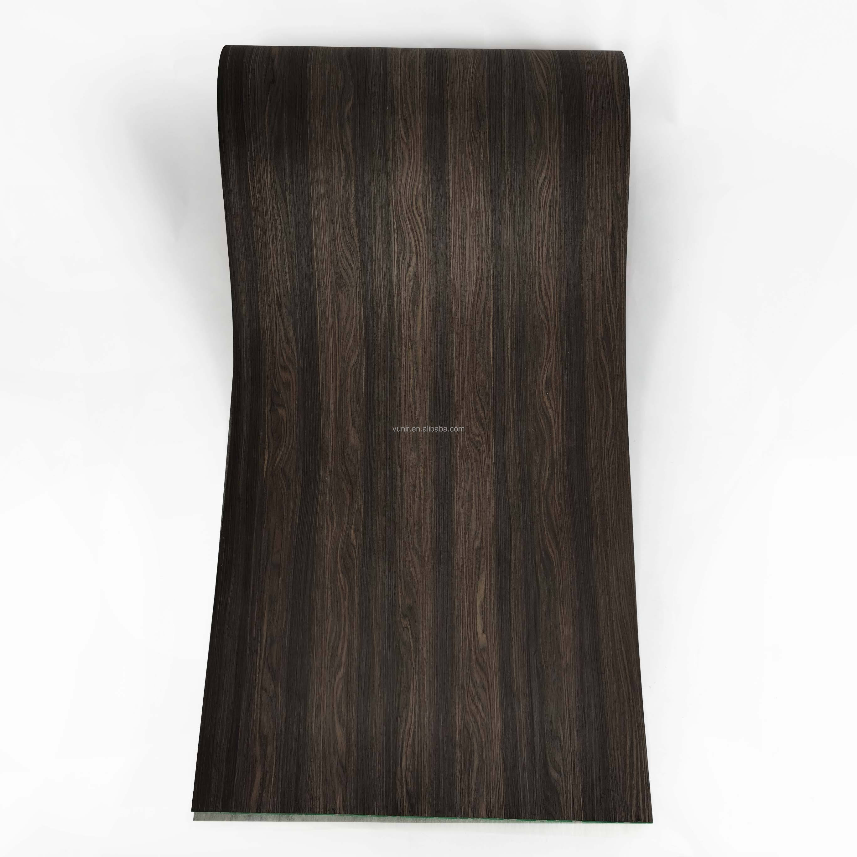 Vunir Half-Crown Smoke Reconstituted Recon Veneer Wood Skin Veneers for Furniture & Hotel Plywood Wall Panels manufacture