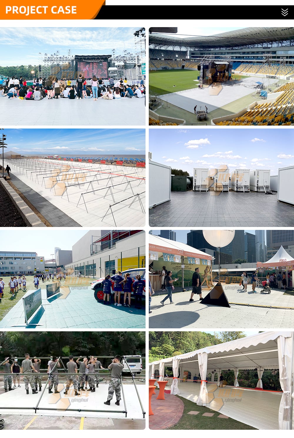 T-03 event deck portable floor modular event deck flooring for protection turf and grass in stadium supplier