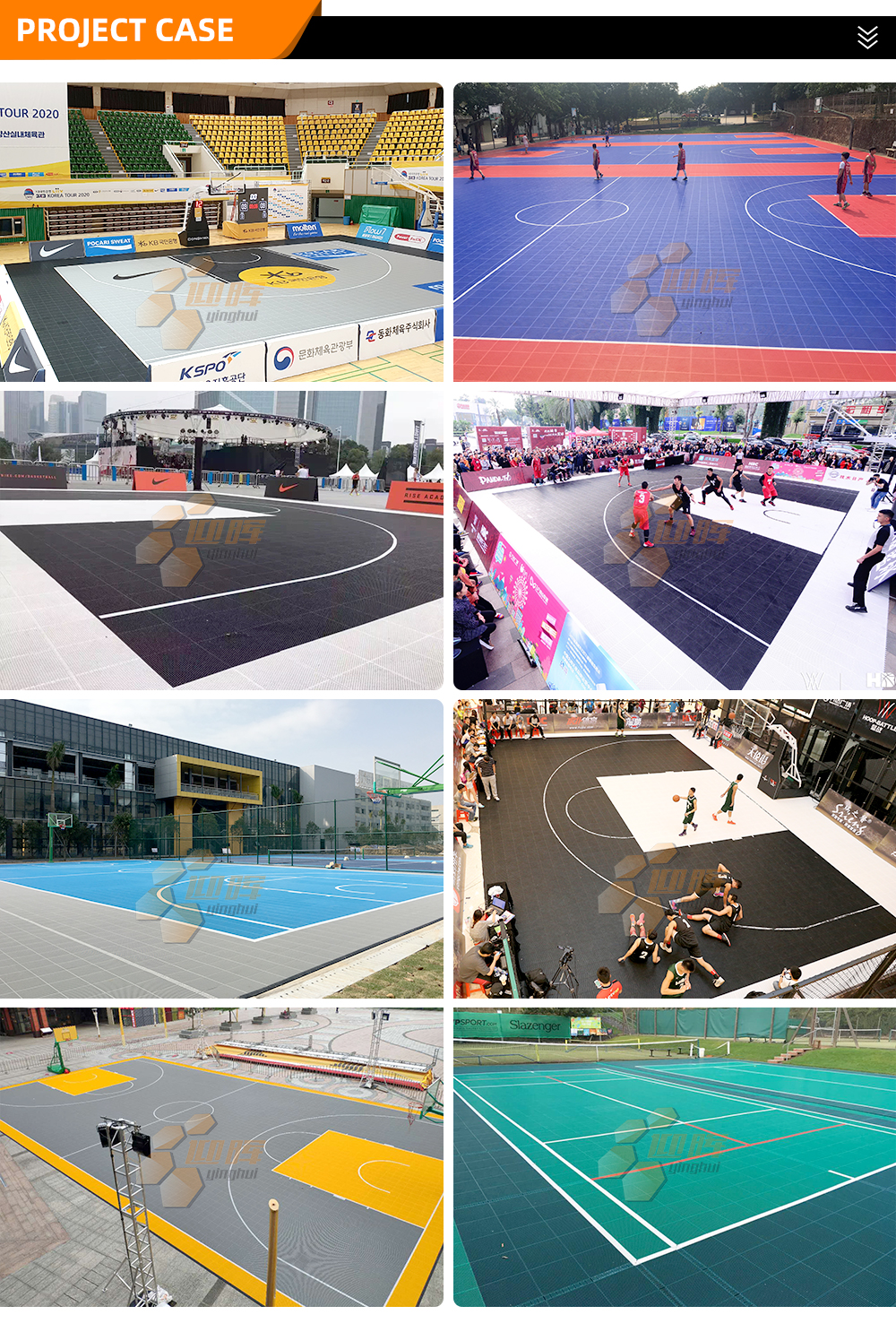 O-01 Professional size outdoor module basketball flooring with FIBA Approved Portable details