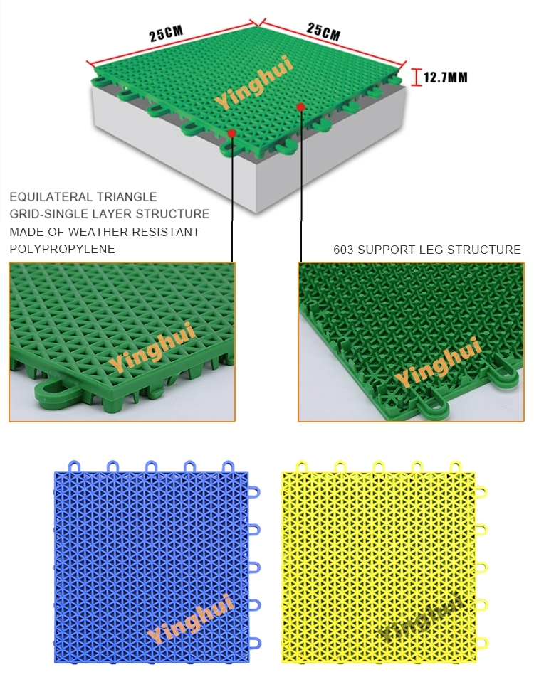 O-02 Customized 100%NEW Polypropylene(PP) 3x3 synthetic basketball court cost price details