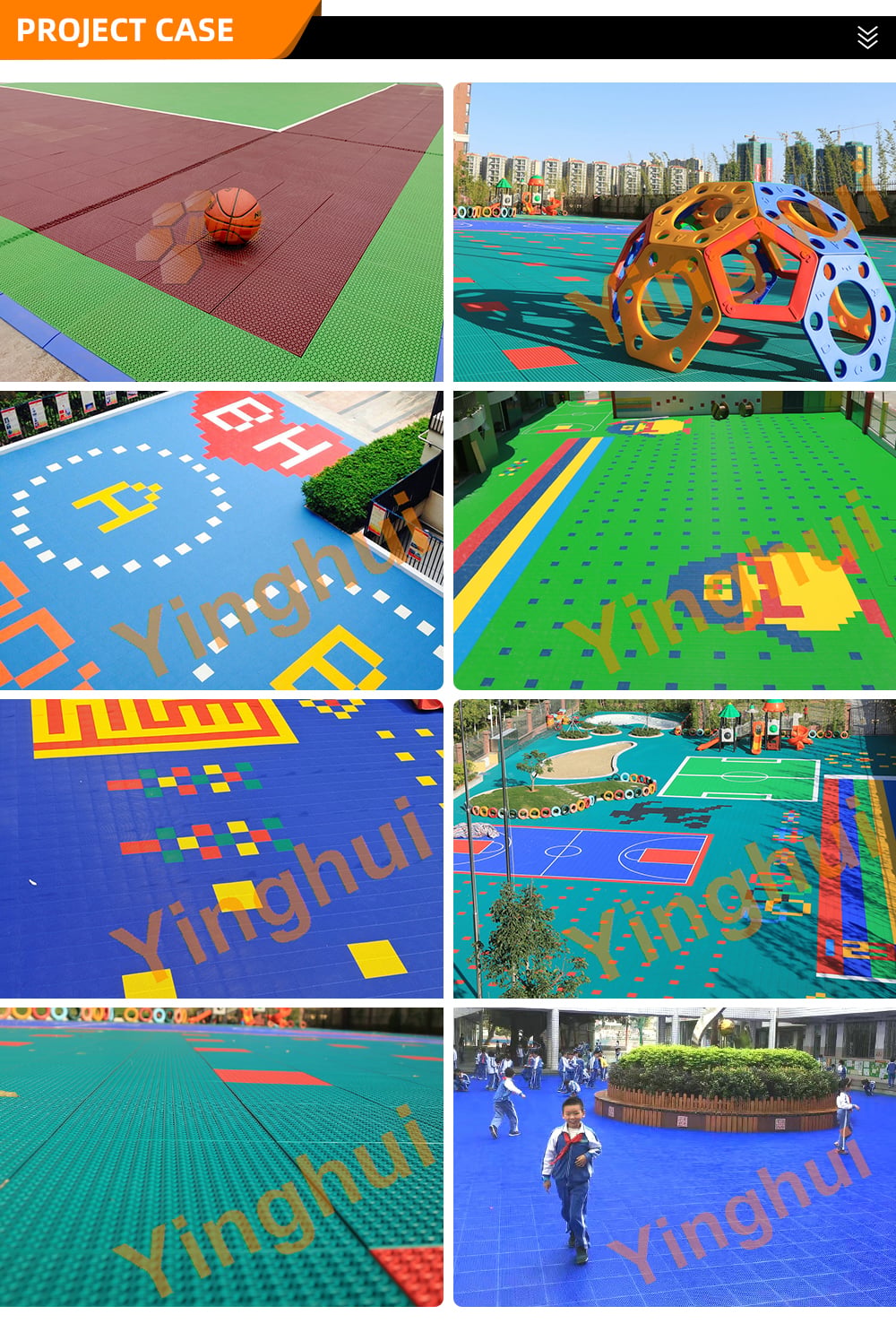 O-04 Suspended Modular Interlock Multi Purpose Waterproof New Pp Plastic Outdoor Sport Court Futsal Flooring details