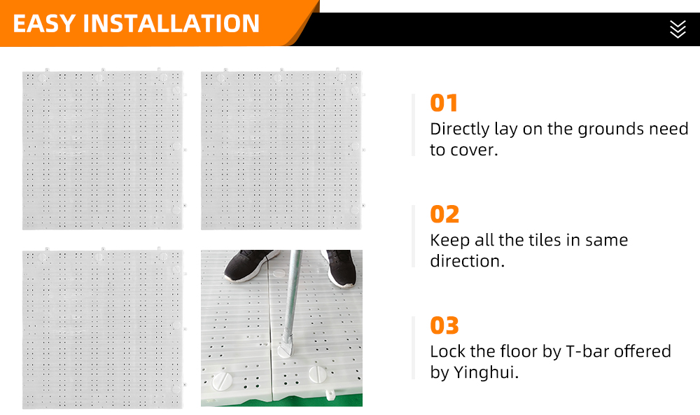 N-02 Plastic floor Turf Protection Wedding/Tent Party Flooring Concert Event Temporary Interlocking Event Floors supplier