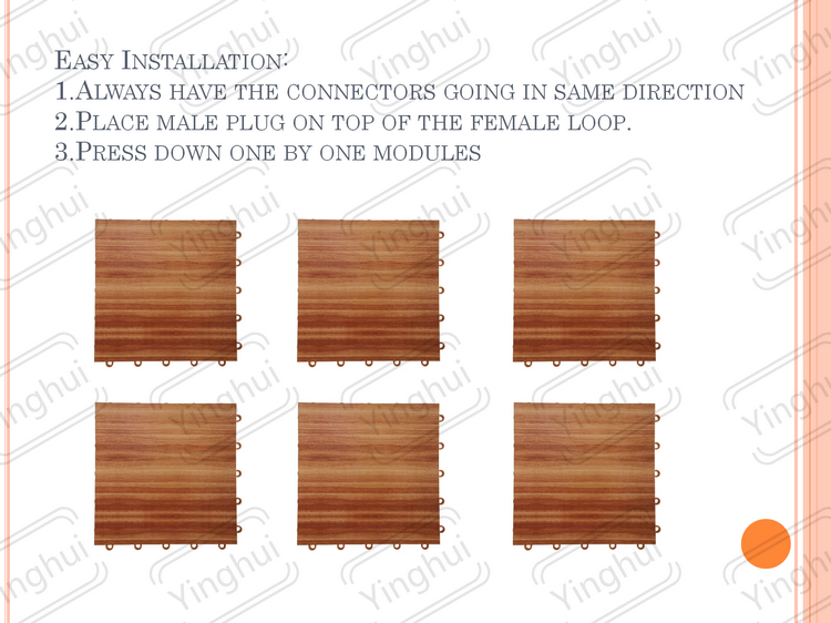W-01 pp tiles sports flooring Indoor flooring Wood Look basketball court flooring details