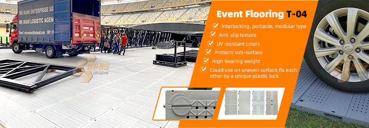 T-04 CE Standard Top quality portable interlocking party event flooring cover details