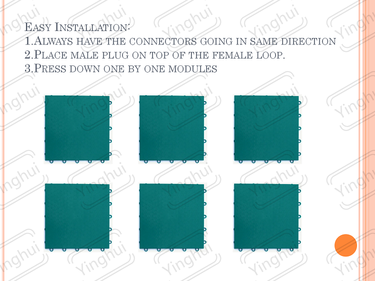 I-03 Customized pp indoor flooring interlocking multipurpose sports floor plastic tiles details