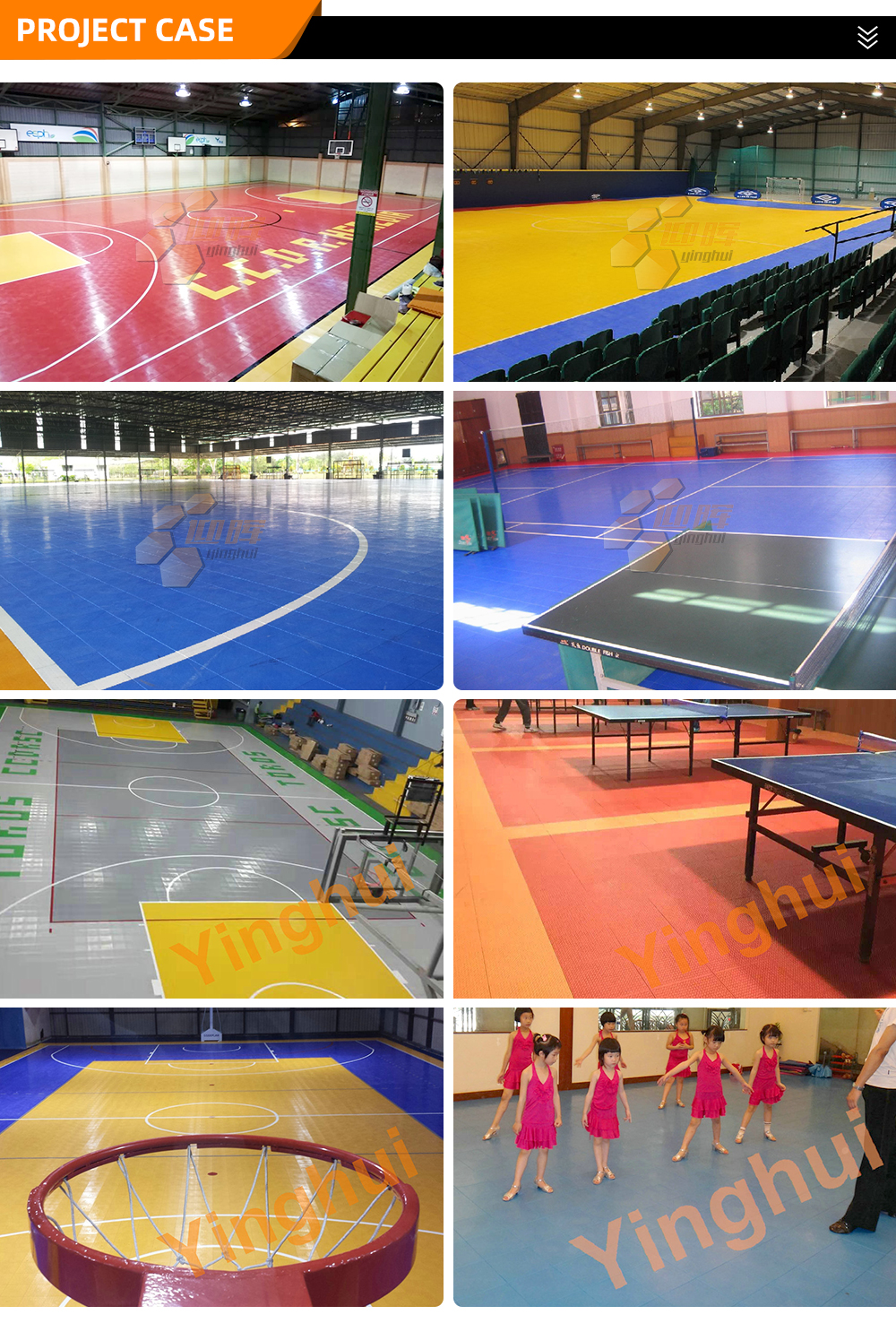 I-02 Non Slip Movable Professional Multi-Sport Pickleball Court Plastic Flooring for Tennis Basketball indoor sports flooring supplier