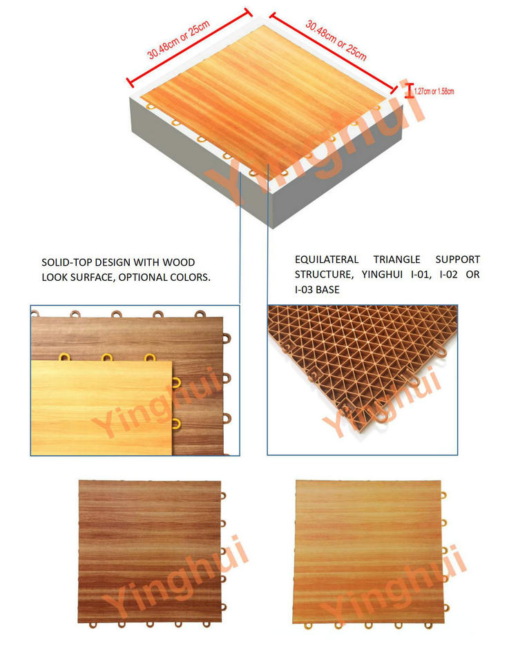 W-01 pp tiles sports flooring Indoor flooring Wood Look basketball court flooring details