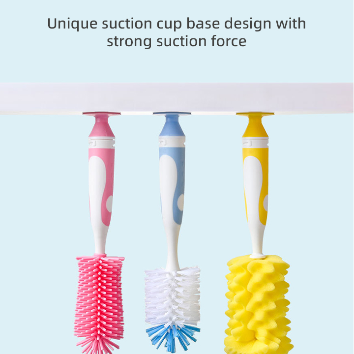 Manufacturer Eco-friendly Silicone Bottle Cup Cleaning Brush Set with Strong Suction Straw Nipple Cleaner Brush supplier