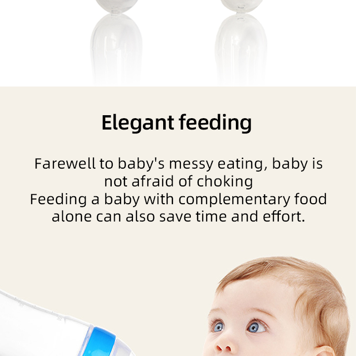 BPA Free Silicone Baby Food Feeder 3 oz Food Dispensing Spoon for Boys and Girls Squeeze Feeding Spoons Baby Supplies factory