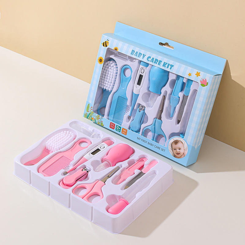 Manufacturer 10pcs Baby Daily Care Set Newborn Nasal Aspirator Medicine Feeder Nail Clippers Baby Grooming Kit Set factory
