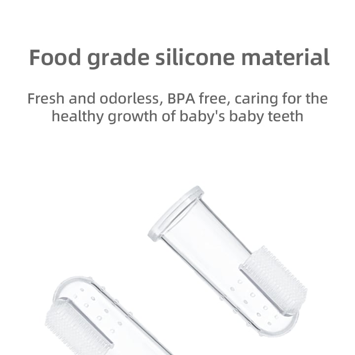 Transparent Baby Finger Toothbrush Silicone Finger Cover Baby Teething Oral Cleaning Tooth Brush BPA Free Baby Finger Toothbrush manufacture