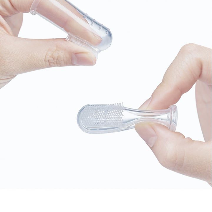 Transparent Baby Finger Toothbrush Silicone Finger Cover Baby Teething Oral Cleaning Tooth Brush BPA Free Baby Finger Toothbrush supplier