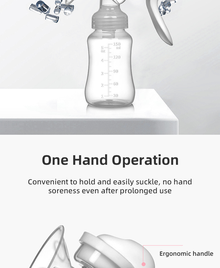 Factory Price Eco-friendly Manual Breast Pump with Packaging Box BPA Free Silicone Hand Breast Pump for Baby Breast Feeding manufacture