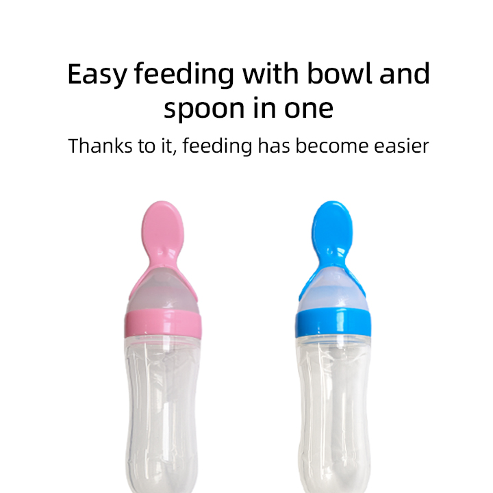 BPA Free Silicone Baby Food Feeder 3 oz Food Dispensing Spoon for Boys and Girls Squeeze Feeding Spoons Baby Supplies manufacture