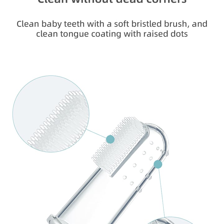 Transparent Baby Finger Toothbrush Silicone Finger Cover Baby Teething Oral Cleaning Tooth Brush BPA Free Baby Finger Toothbrush supplier