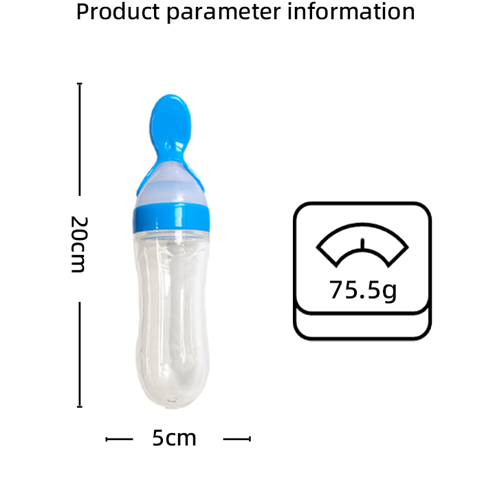 BPA Free Silicone Baby Food Feeder 3 oz Food Dispensing Spoon for Boys and Girls Squeeze Feeding Spoons Baby Supplies details