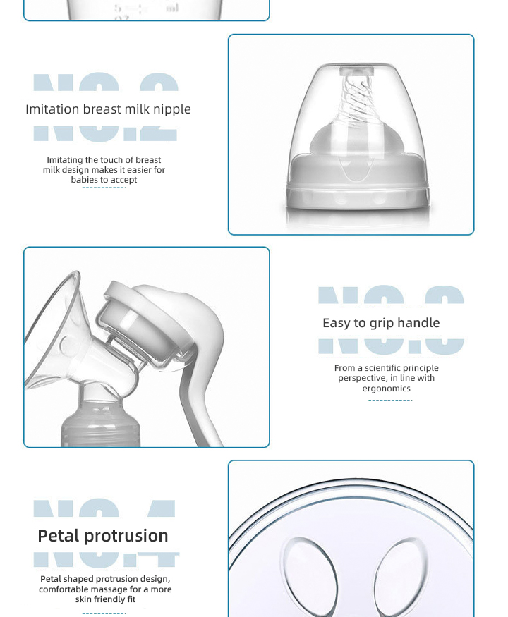 Factory Price Eco-friendly Manual Breast Pump with Packaging Box BPA Free Silicone Hand Breast Pump for Baby Breast Feeding supplier
