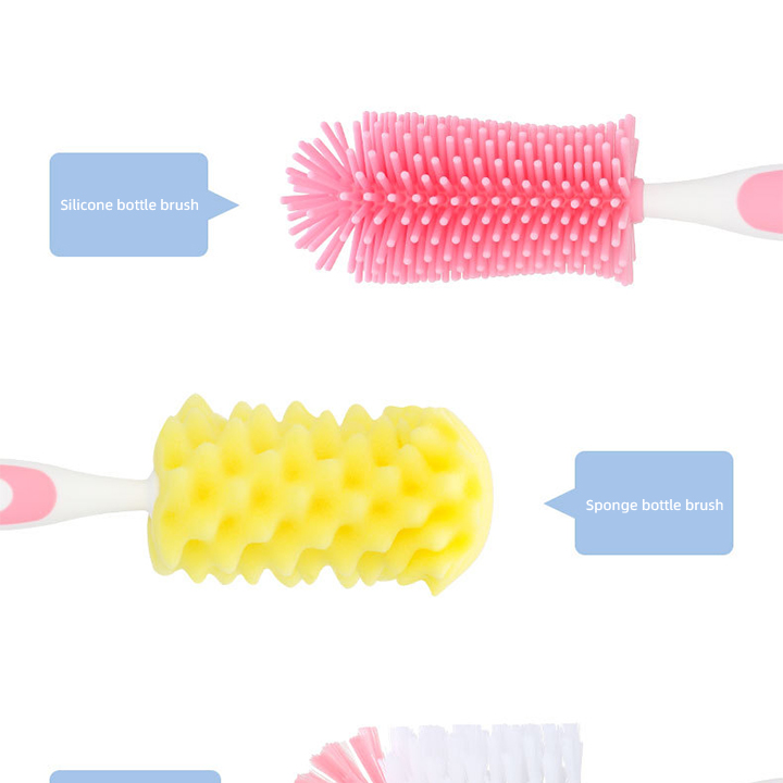 Manufacturer Eco-friendly Silicone Bottle Cup Cleaning Brush Set with Strong Suction Straw Nipple Cleaner Brush supplier