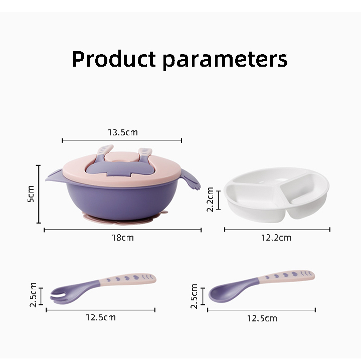 Baby Supplier Stocks BPA Free Baby Plastic Feeding Bowl Kids Tableware Plastic Suction Bowl With Spoon and Fork manufacture