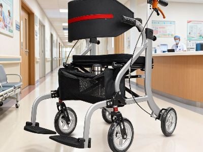 Rollators with intuitive storage for confident community outings