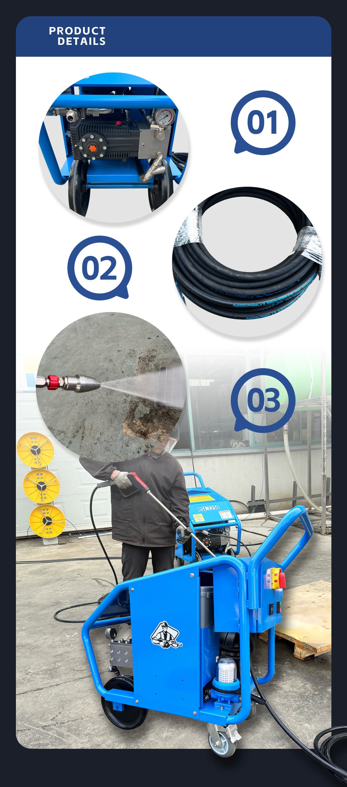 18KW 7250Psi 500Bar 18Lpm 440V/60HZ Hot Selling Rate Cleaning Machine Heavy-Duty Ship Deck Electric Pressure Washer supplier