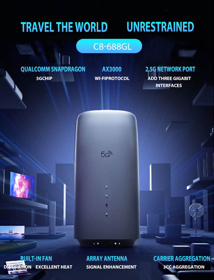 Portable SIM Indoor 5G with RJ45 Interface-Smart Home Wireless Router 2.4G 5G LTE Sim CPE details