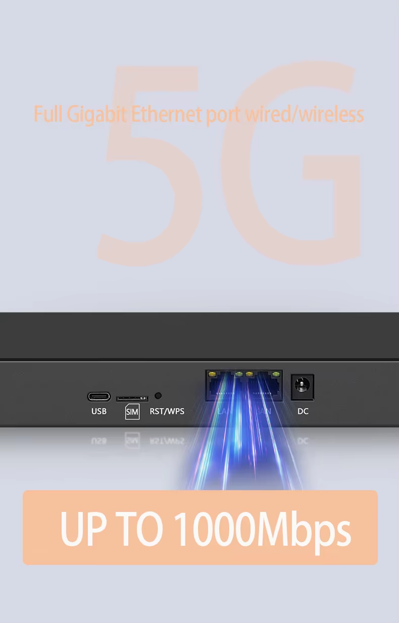 Dual Modes 5G Modem Router WIFI6 CPE 5G WIFI Router with SIM Card Slot and External Antennas manufacture