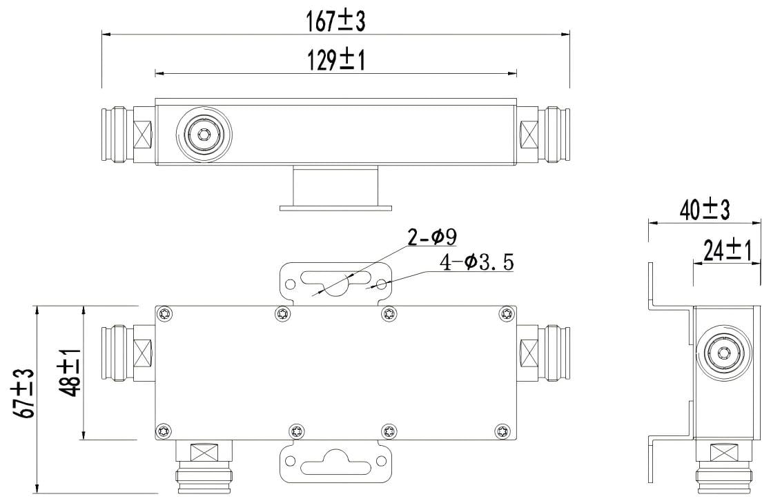 OEM Service Low Insert Loss Outdoor 698-3800mhz 4.3-10 Female -160dbc Rf Passive Directional Coupler details