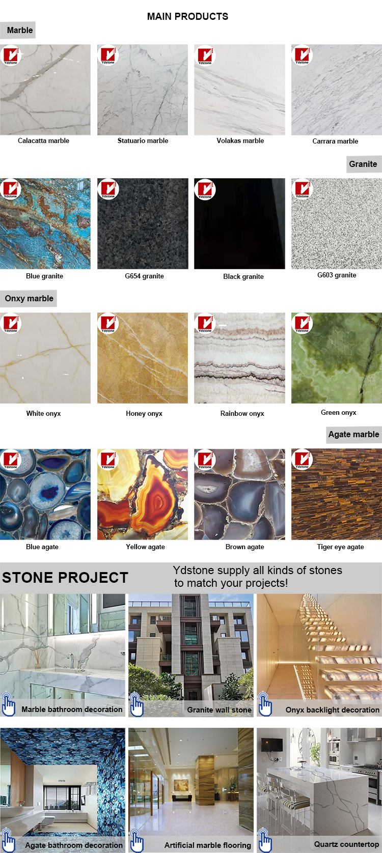 Ydstone Calacatta Gold Artificial Stone Kitchen Countertop Quartz Slabs 3cm manufacture