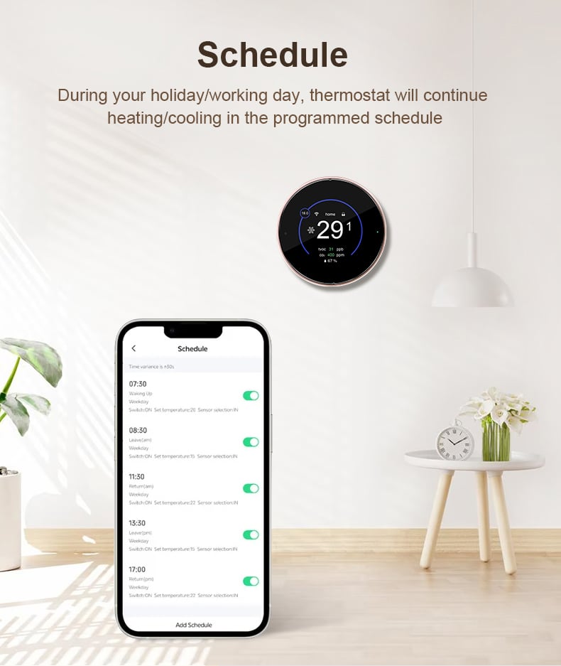HVAC 24V Smart Room Thermostat WIFI Temperature Controller for Heat Pump System Air Conditioner supplier